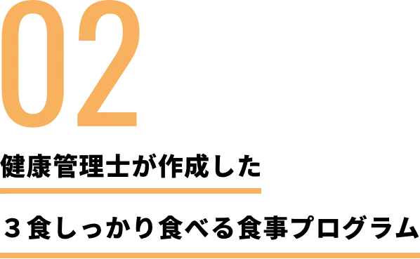 健康管理士が作成した３食しっかり食べる食事プログラム